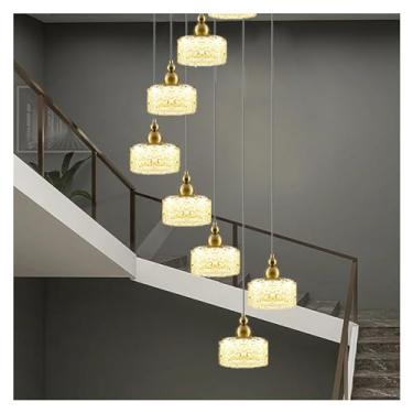 Imagem de Lustres de teto longo de vidro aquoso, iluminação remota de LED, lâmpadas suspensas minimalistas modernas, compatíveis com decoração de casa, sala de jantar, lustres de LED, luz de 3 cores -