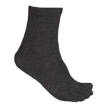 Imagem de 5 Meia De Dedo Algodao Soquete Masculina Adulto Luva Inverno - Cinza C