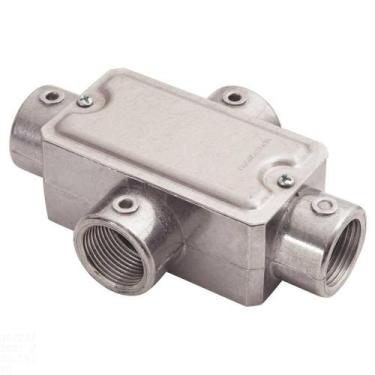 Imagem de Condulete Fixo 3/4" Tipo "x" - Com Tampa / Rosca Bsp / Sem Pintura Tra