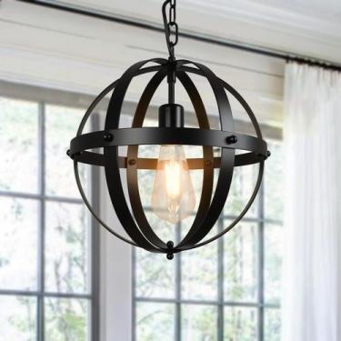 Imagem de Luminária pendente DINGLILIGHTING Vintage Globe Black