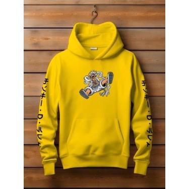 Imagem de Blusa de Frio Moletom Canguru One Piece Monkey Nika Casaco Flanelado F