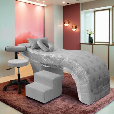 Imagem de Kit Maca Estética Charme para Cílios + Mocho + Escada + Capa Veludo