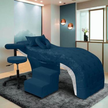 Imagem de Kit Maca Estética Charme para Cílios + Mocho + Escada + Capa Veludo