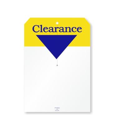 Imagem de SmartSign (250/pacote) Etiqueta EOS com fenda - Etiquetas de mercadoria de papelão de 12 pontos de espessura, etiquetas de preço grandes de 12,7 x 17,8 cm, amarelo, azul e branco com design