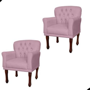 Imagem de Kit 02 Poltrona Anita Veludo - Fina Mobília, Lilás