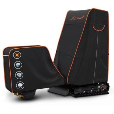 Imagem de Capa completa para miniescavadeira 600D à prova d'água sol chuva poeira neve proteção escavadeira capa com zíper para mini escavadeira preta