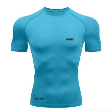 Imagem de Camisa de compressão térmica Manga Curta United Pro Proteção Solar FPS 50+ Rash Guard - vinho -Masculino