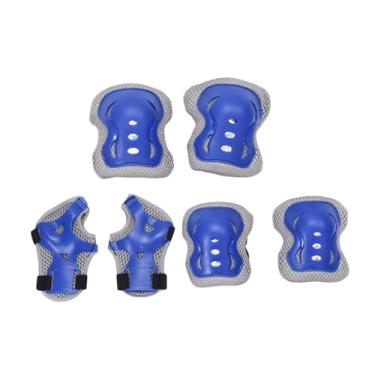 Imagem de menolana Protetores de Pulso, Cotovelos, Joelhos, Proteção Ergonômica, Leve, Conjunto de Protetores de Skate, Equipamento de Proteção para Crianças, Conjunto P, Azul