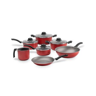 Imagem de Jogo de Panelas Brinox Ruby 7 Peças Vermelho