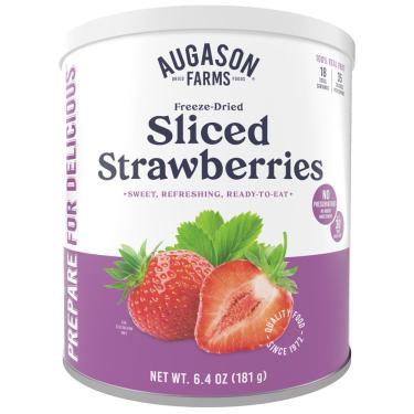 Imagem de Morangos fatiados liofilizados Augason Farms 189mL