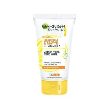 Imagem de Sabonete de Limpeza Facial Garnier Uniform & Matte Vitamina C Antioleosidade - 120g