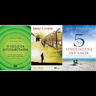 Imagem de Kit 3 livros O Ciclo da Autossabotagem + Em Busca De Sentido + As cinco linguagens do amor