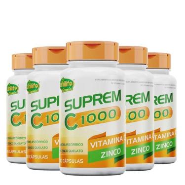 Imagem de Kit 5 Suprem C 1000 Vitamina C 1000 Mg + Zinco 7 Mg 30cap