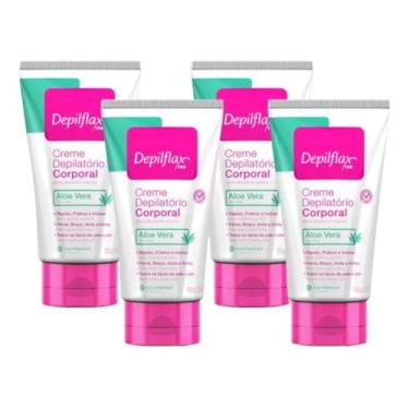 Imagem de Kit 4 Creme Para Depilação Corporal Depilflax 100G  Perna Braço Axila