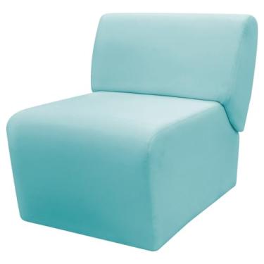 Imagem de Poltrona Decorativa Para Sala Recepção Manicure Consultório Zoe Suede (Azul Turquesa)