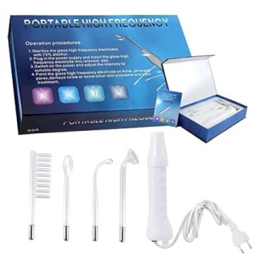 Imagem de Aparelho Alta Frequência Estética Portátil Bivolt 4 Eletrodos Facial e Capilar Rejuvenescimento Limpeza Manchas