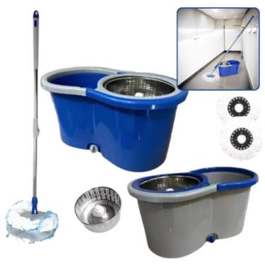 Imagem de Mop Balde Esfregão Giratório Alça Sortido 360 Graus Centrifuga Limpeza