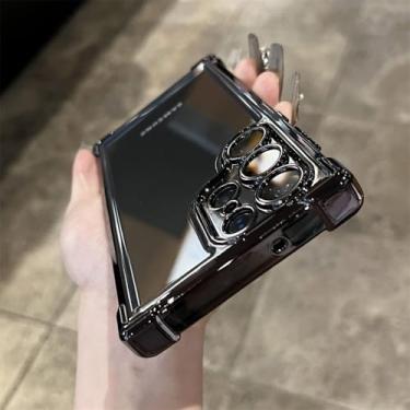 Imagem de Capa de telefone transparente com armadura de revestimento para Samsung S25 S24 Ultra S23 FE S22 Plus A54 A53 A55 A34 A35 A25 Capa de acrílico à prova de choque, preta, para Samsung A25 5G