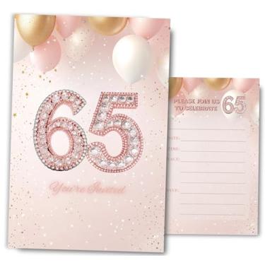 Imagem de Fablus Convites para festa de aniversário de 65 anos rosa