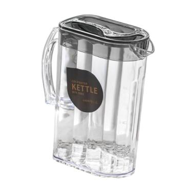 Imagem de WeiLaiKeQi Water Pitcher Cheve Kettle Recipiente de chaleira clara e fria jarro de água com tampa para bebida Lemonade Gelus, Retangular Preto