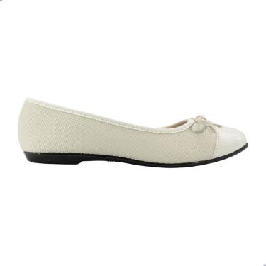 Imagem de Mocassim Feminino Moleca Napa Portugal Branco Off Dourado