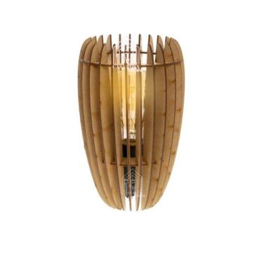 Imagem de Abajur Loft Madeira Cor Natural Luminária Moderna Sem Cupula - Colore 