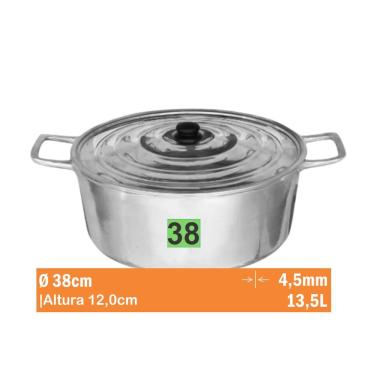 Imagem de Cacarola Aluminio Batido Nr 38 Aluminio Jalice 1-01-38