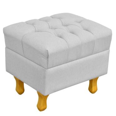 Imagem de Puff París Luis Xv L02 Capitone Linho Cinza