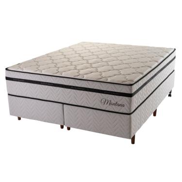 Imagem de Cama Box Queen Com Base Sommier 158X198X71Cm Montana Master Hellen Colchões Cinza