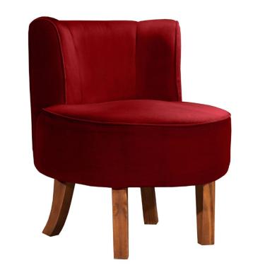 Imagem de Cadeira Decorativa Oliva Via Encanto Veludo Vermelha