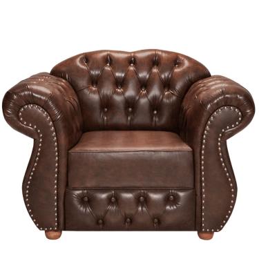 Imagem de Poltrona Chesterfield Merlô Via Encanto Courano Marrom