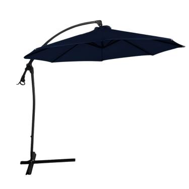 Imagem de Ombrelone Externo Cobertura Retrátil 300cm Estrutura Em Aço Azul Marinho G31 - Gran Belo