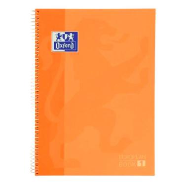 Imagem de Caderno Universitário European Book Espiral Capa Dura 5 Matérias Oxford Laranja