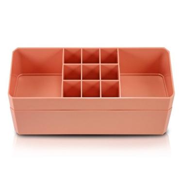 Imagem de Organizador De Maquiagem, Porta Jóias De 2 Andares Linha Loft Black Friday Salmão
