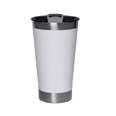 Imagem de Copo Térmico Com Tampa Inox White Cerveja 500 Ml Mimo Style