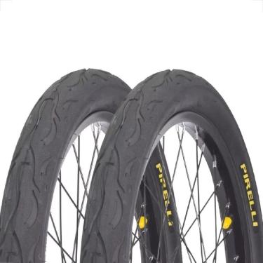 Imagem de Par Pneu Bicicleta Balão Aro 24 X 2.125 Pirelli Tornado Flame Bike Mtb Slick Infantil Scooter