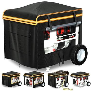 Imagem de JIAHOO [Novo E Atualizado] Tampas Do Gerador Durante O Funcionamento - Tenda Com Suporte 32" C X 24" L A Design Telhado Sem Acúmulo De Água 900D + Aço Inoxidável Resistente Preto.