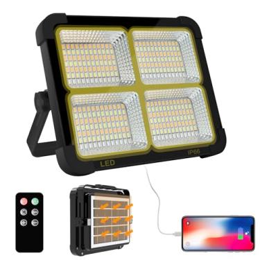 Imagem de CosyEasy Luz Solar Portátil De Trabalho Led 100 W, 16500 Mah, 10000 Lm, Com Brilho Contínuo, Bateria Recarregável Para Piso, Emergência Trabalho, Furacão (Preta (Remoto))