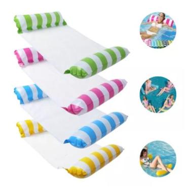 Imagem de Boia Rede Piscina Cama Flutuante Colchão Reclinável Inflável - Drop Ri