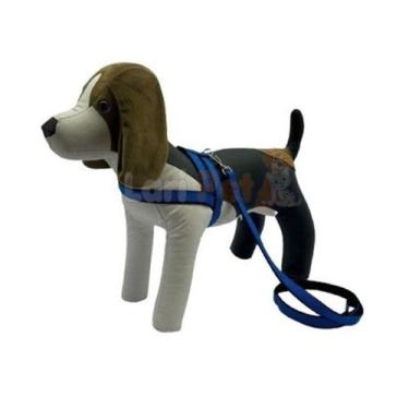 Imagem de Coleira Peitoral Fita Dupla c/ Guia para Cães - Lari Pet - N1, AZUL C/
