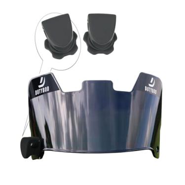 Imagem de Viseira de futebol americano, viseira de futebol transparente para capacete resistente a arranhões, serve para capacetes de futebol adulto e jovem (preto)