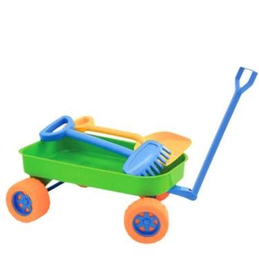 Imagem de Carrinho De Mão Com Pá e Rastelo Brinquedo de Praia, Areia ou Jardim B