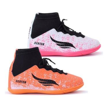 Imagem de Kit 2 Chuteira Infantil Futsal Botinha Tênis Salão Quadra 26 Ao 33 - D