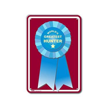 Imagem de PetKa Signs and Graphics Placa de alumínio PKWG-0106-NA_10x14 "World's Greatest Hunter", 25,4 cm x 35,5 cm, World's Greatest Blue