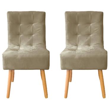 Imagem de Kit 2 Cadeiras Poltrona Sala de Jantar Penteadeira Reforçada Decorativa Liz Suede
