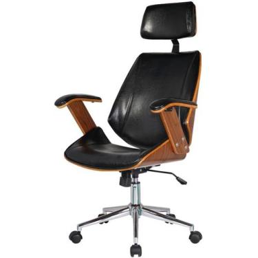 Imagem de Cadeira Office Lisboa PU Preto Base Cromada - 33478 - Sun House