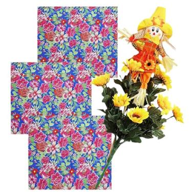 Imagem de Kit Decoração Festa Junina: 3 Toalhas Mesa Chita + 1 Buquê Girassol + 1 Espantalho Decorativo = 5 Produtos Temáticos