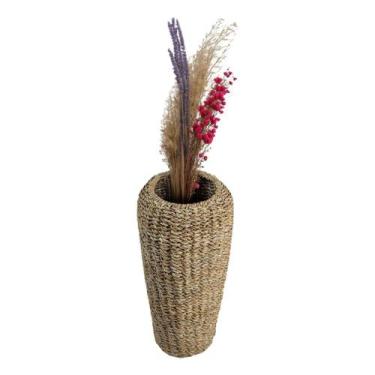 Imagem de Vaso Decorativo De Fibra Aruanã Boho Chic Extra Em Fibra Natural Grand