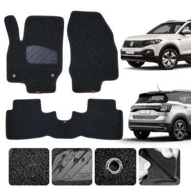 Imagem de Jogo de Tapetes Automotivo Para T-Cross 2019 2020 2021 2022 2023 2024 2025 2026 Capacho Linha Premium Original Lanzi