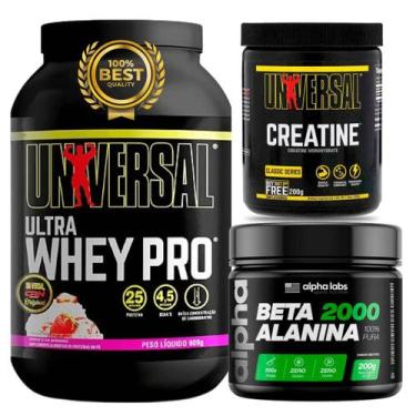 Imagem de Melhores Suplementos Hipertrofia Whey Universal 900g + Creatina Pura U